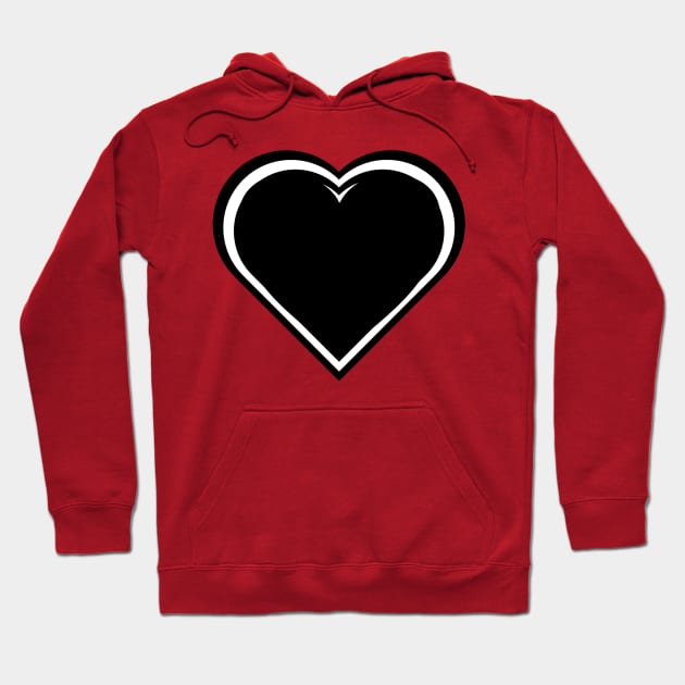 Black White Heart Hoodie by EllenDaisyShop